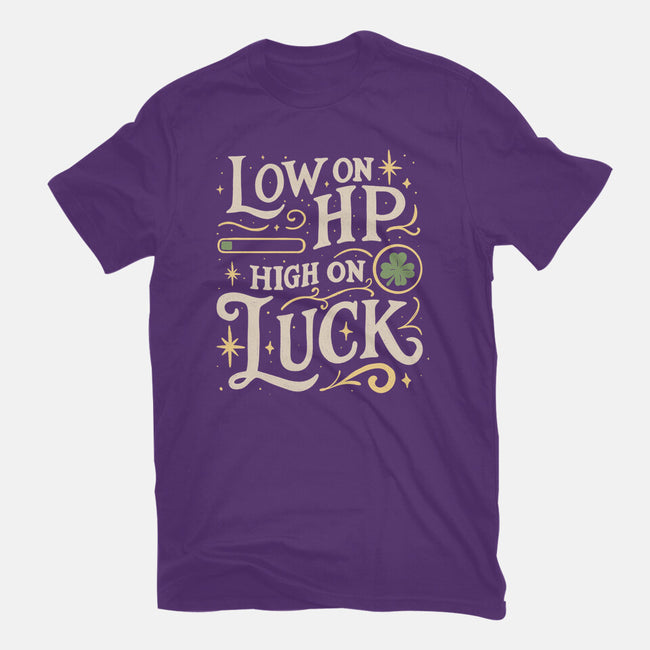 Low On HP High On Luck-Womens-Basic-Tee-Loobs