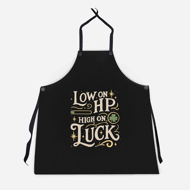 Low On HP High On Luck-Unisex-Kitchen-Apron-Loobs