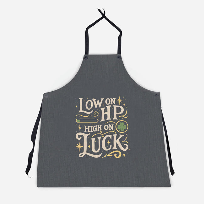 Low On HP High On Luck-Unisex-Kitchen-Apron-Loobs