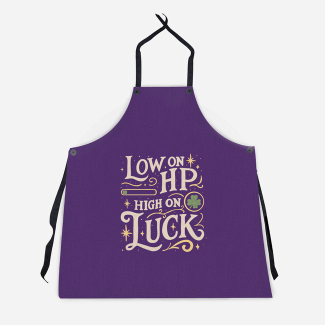 Low On HP High On Luck-Unisex-Kitchen-Apron-Loobs