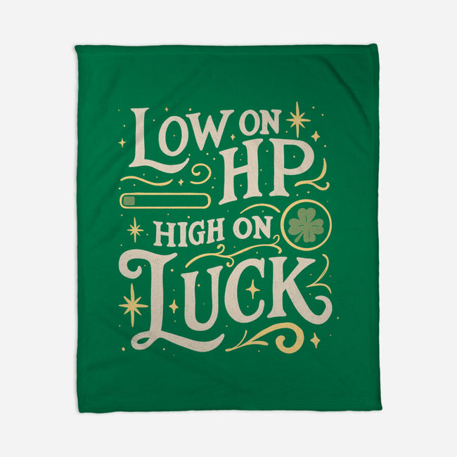 Low On HP High On Luck-None-Fleece-Blanket-Loobs