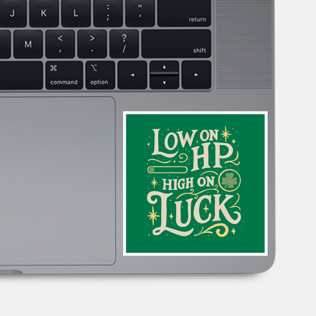 Low On HP High On Luck-None-Glossy-Sticker-Loobs