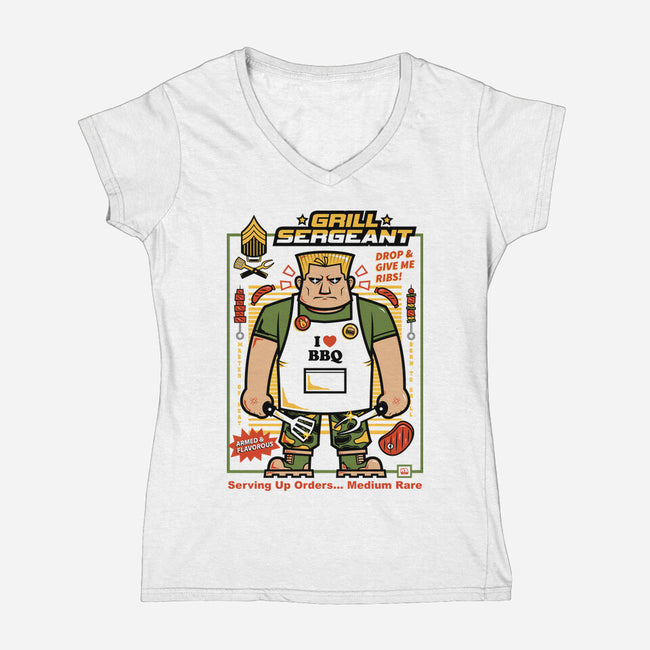 Grill Sergeant-Womens-V-Neck-Tee-krisren28