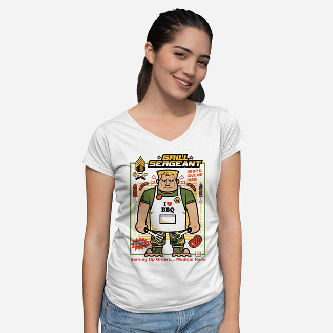 Grill Sergeant-Womens-V-Neck-Tee-krisren28