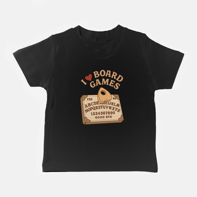 I Love Board Games Black-Baby-Basic-Tee-Loobs