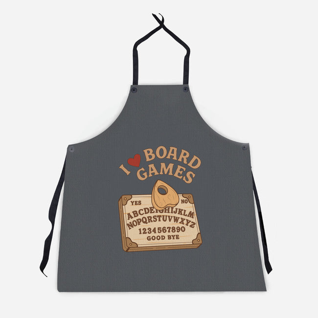 I Love Board Games Black-Unisex-Kitchen-Apron-Loobs