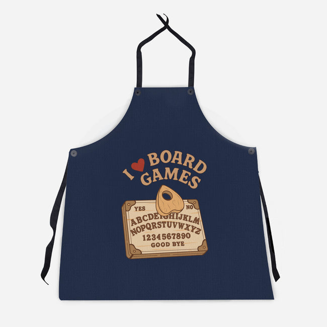 I Love Board Games Black-Unisex-Kitchen-Apron-Loobs