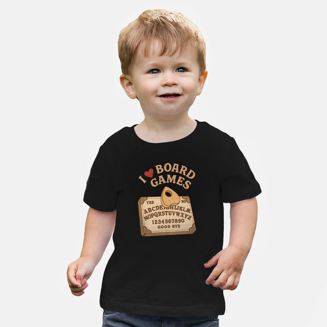 I Love Board Games Black-Baby-Basic-Tee-Loobs
