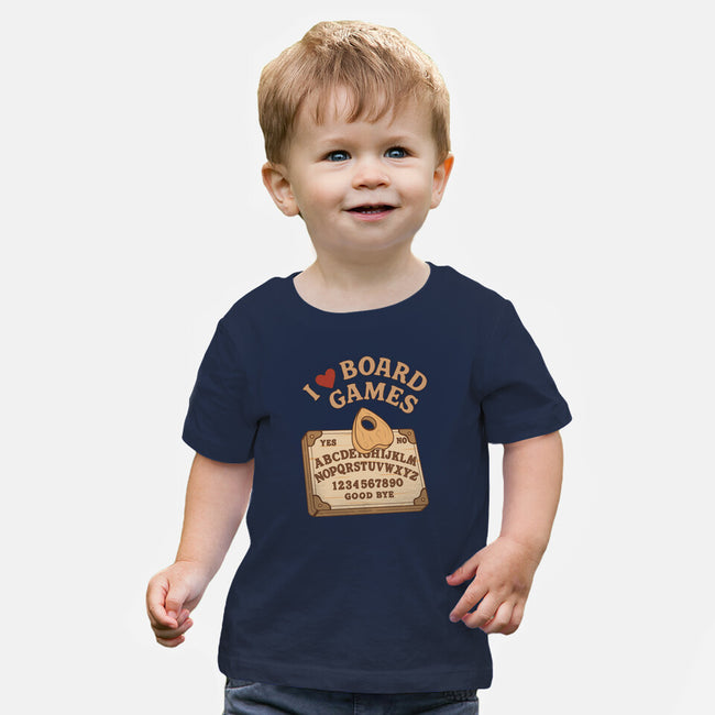 I Love Board Games Black-Baby-Basic-Tee-Loobs