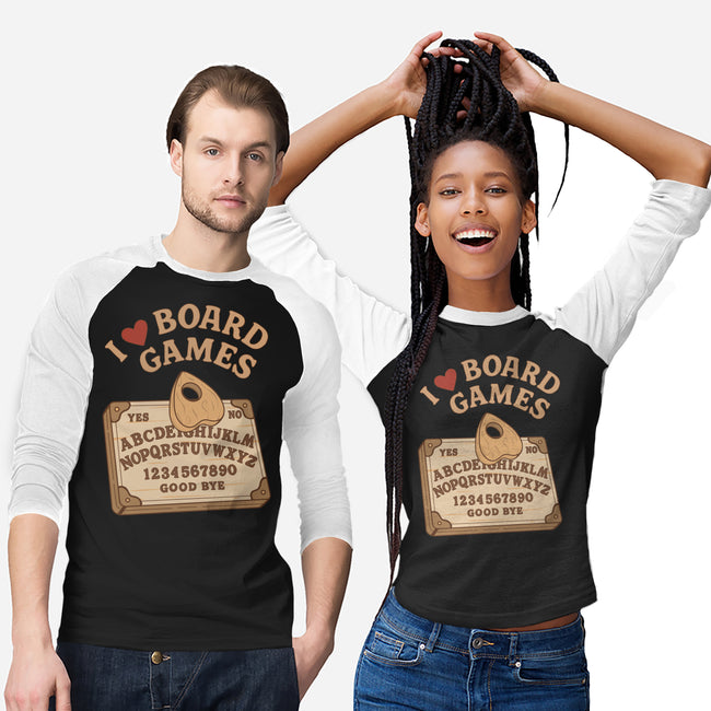 I Love Board Games Black-Unisex-Baseball-Tee-Loobs