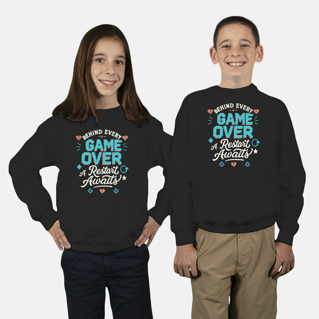 A Restart Awaits-Youth-Crew Neck-Sweatshirt-Loobs
