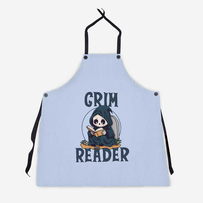 Grim Reader-Unisex-Kitchen-Apron-Loobs