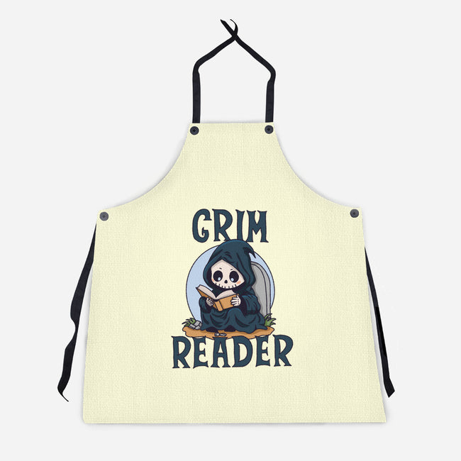 Grim Reader-Unisex-Kitchen-Apron-Loobs