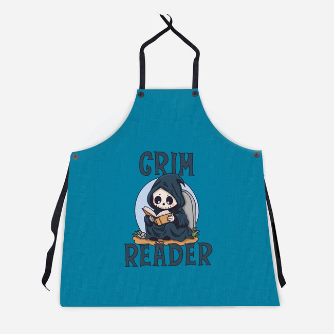 Grim Reader-Unisex-Kitchen-Apron-Loobs