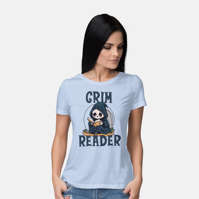 Grim Reader-Womens-Basic-Tee-Loobs