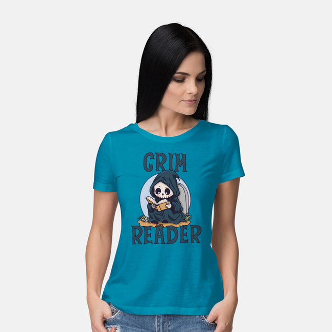 Grim Reader-Womens-Basic-Tee-Loobs
