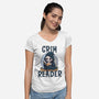 Grim Reader-Womens-V-Neck-Tee-Loobs