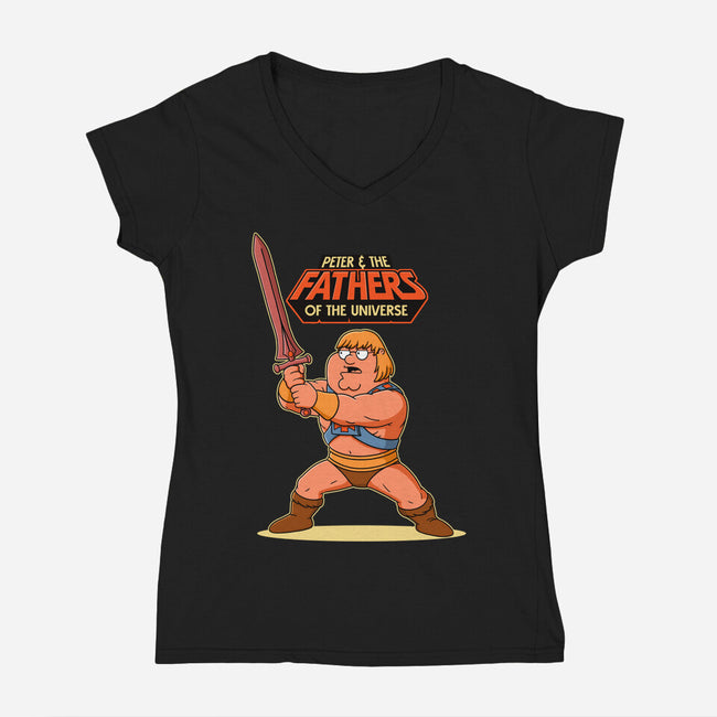 Fathers Of The Universe-Womens-V-Neck-Tee-P1yu5h
