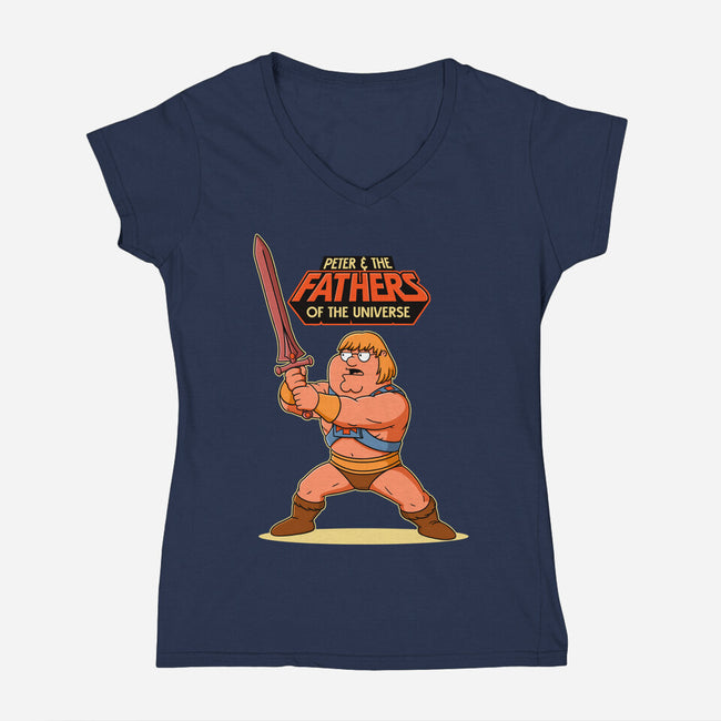 Fathers Of The Universe-Womens-V-Neck-Tee-P1yu5h