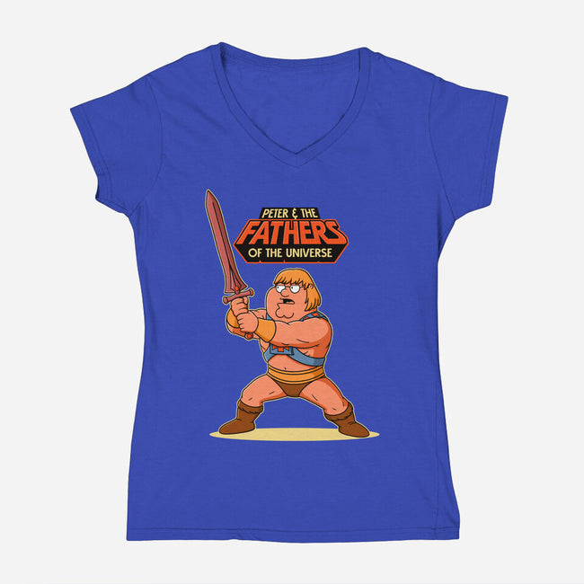 Fathers Of The Universe-Womens-V-Neck-Tee-P1yu5h