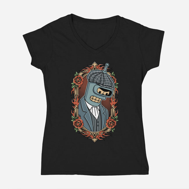 Peaky Bender-Womens-V-Neck-Tee-P1yu5h
