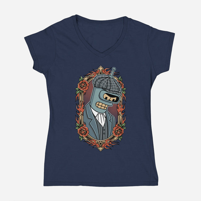 Peaky Bender-Womens-V-Neck-Tee-P1yu5h