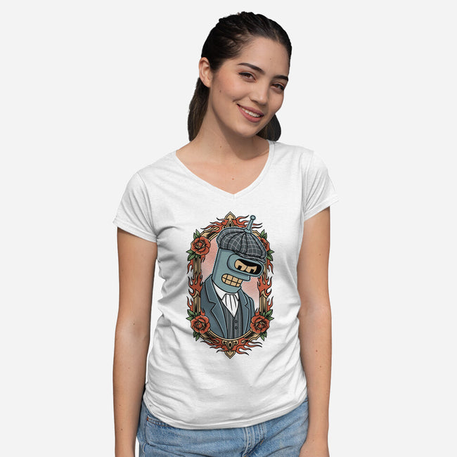 Peaky Bender-Womens-V-Neck-Tee-P1yu5h