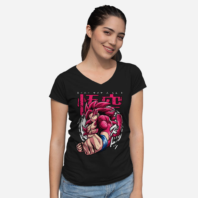 Super Saiyan 4 Returns-Womens-V-Neck-Tee-Diego Oliver