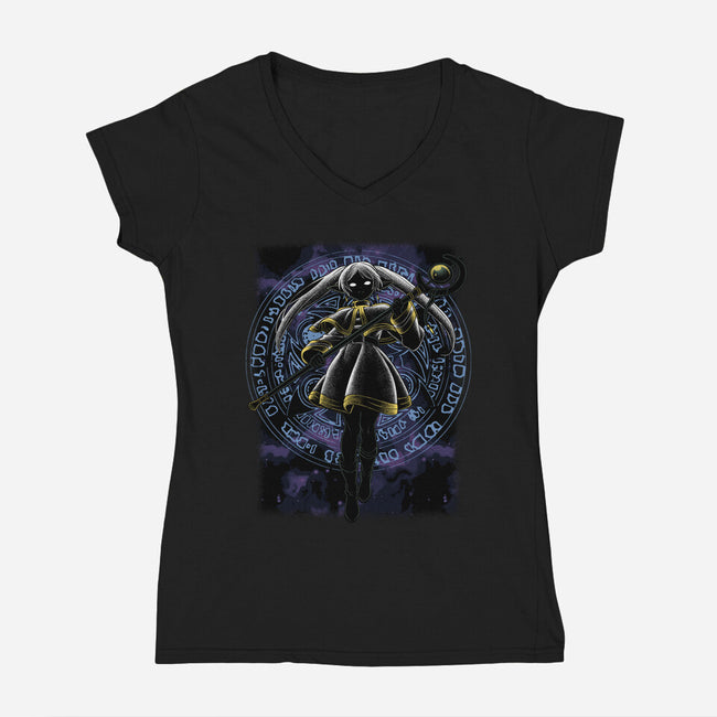Freiren Shadow Nebula-Womens-V-Neck-Tee-Astrobot Invention