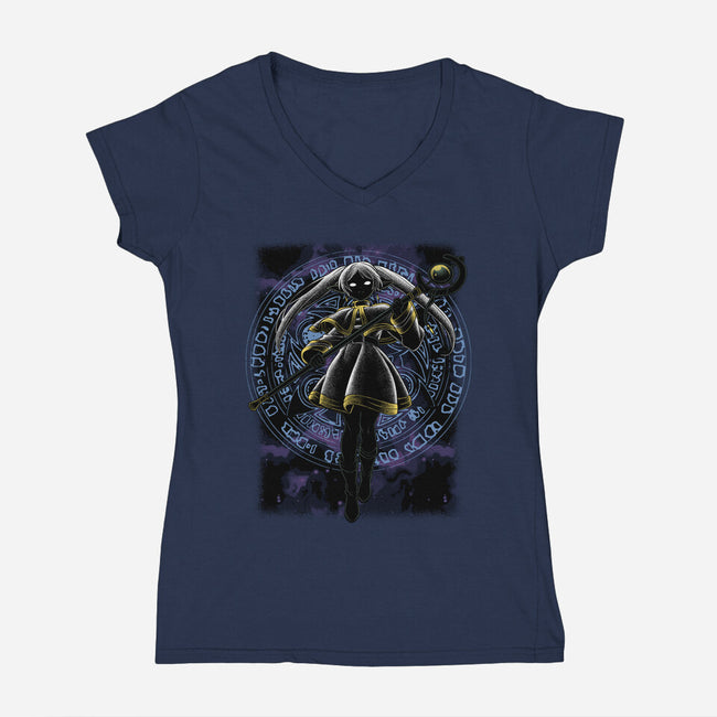 Freiren Shadow Nebula-Womens-V-Neck-Tee-Astrobot Invention