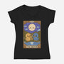 Duck Tarot The Moon-Womens-V-Neck-Tee-Loobs
