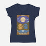 Duck Tarot The Moon-Womens-V-Neck-Tee-Loobs