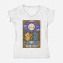 Duck Tarot The Moon-Womens-V-Neck-Tee-Loobs