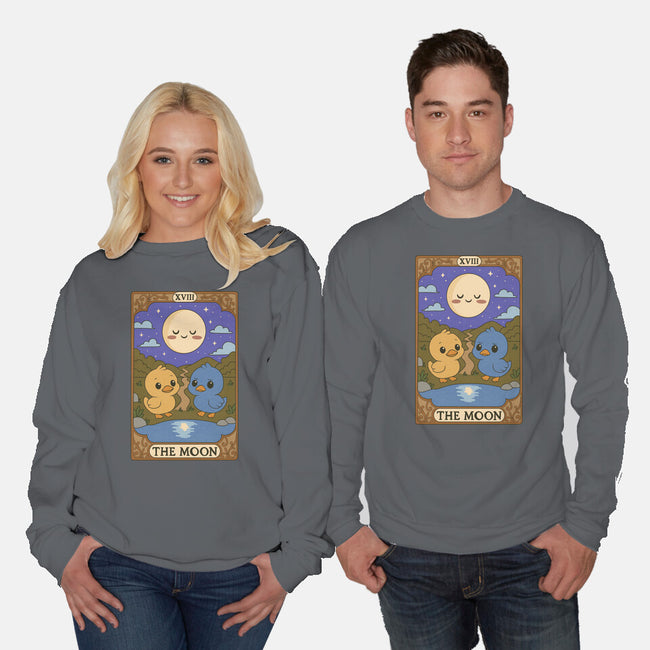 Duck Tarot The Moon-Unisex-Crew Neck-Sweatshirt-Loobs