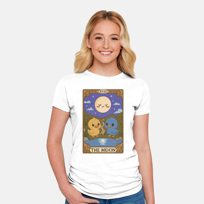 Duck Tarot The Moon-Womens-Fitted-Tee-Loobs