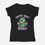 Cute But Pretty Deadly-Womens-V-Neck-Tee-Loobs