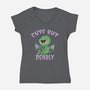 Cute But Pretty Deadly-Womens-V-Neck-Tee-Loobs
