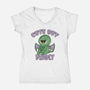 Cute But Pretty Deadly-Womens-V-Neck-Tee-Loobs
