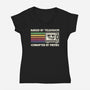 Raised By TV Corrupted By Memes-Womens-V-Neck-Tee-sachpica