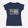 Raised By TV Corrupted By Memes-Womens-V-Neck-Tee-sachpica