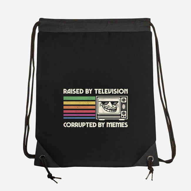 Raised By TV Corrupted By Memes-None-Drawstring-Bag-sachpica