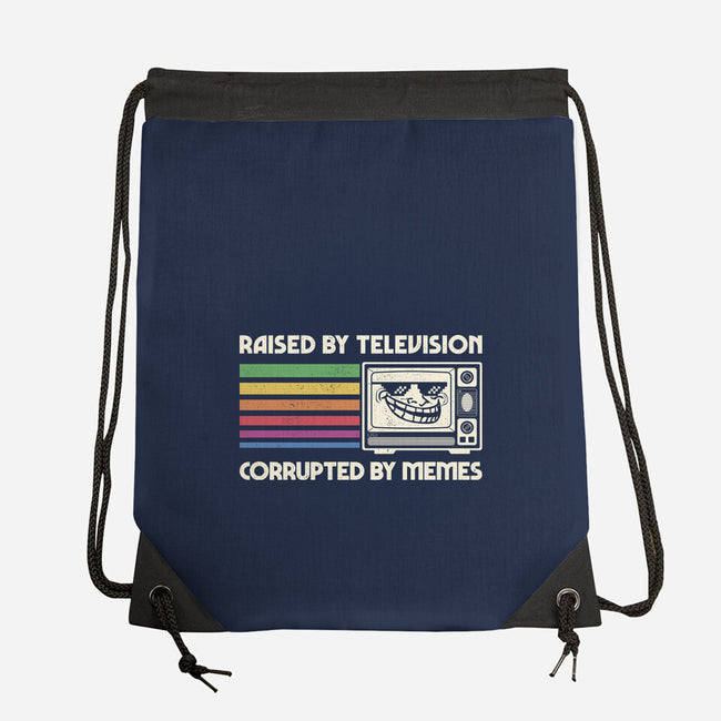 Raised By TV Corrupted By Memes-None-Drawstring-Bag-sachpica