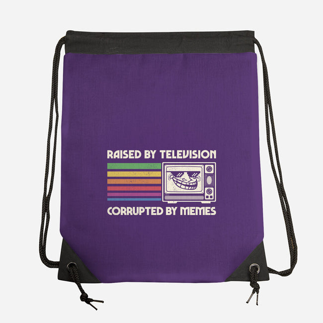 Raised By TV Corrupted By Memes-None-Drawstring-Bag-sachpica