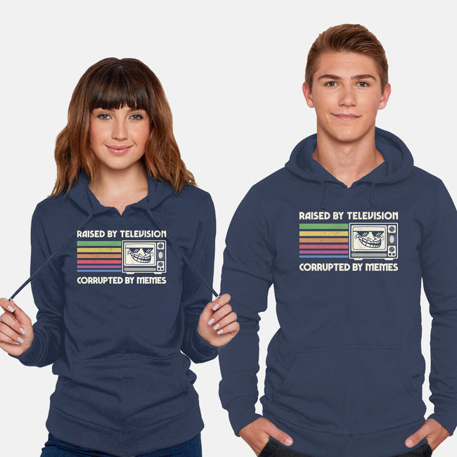 Raised By TV Corrupted By Memes-Unisex-Pullover-Sweatshirt-sachpica