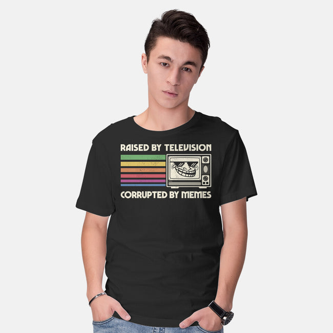 Raised By TV Corrupted By Memes-Mens-Basic-Tee-sachpica