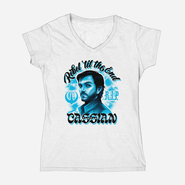 Rebel Til The End-Womens-V-Neck-Tee-Wheels