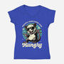 Sarcastic Hungry Possum-Womens-V-Neck-Tee-Studio Mootant