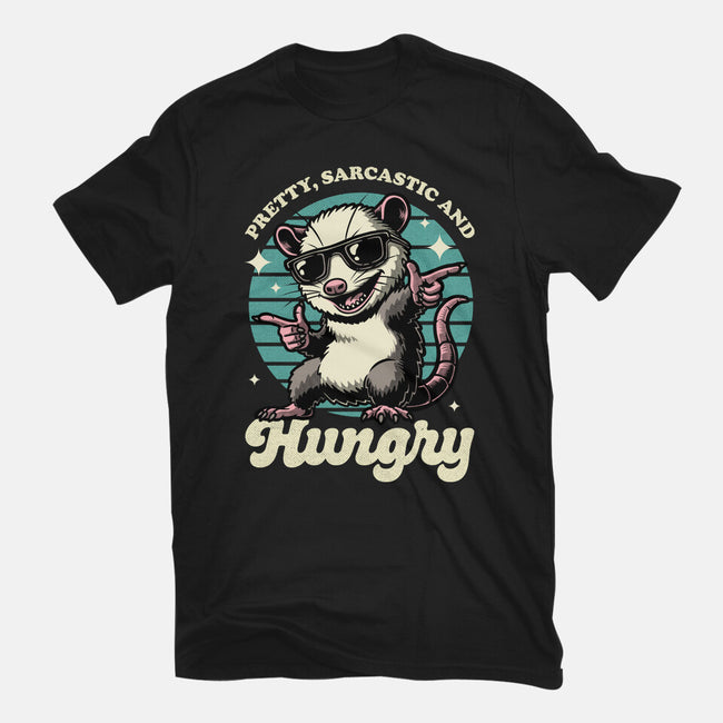 Sarcastic Hungry Possum-Womens-Fitted-Tee-Studio Mootant