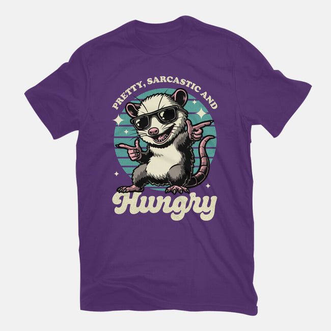Sarcastic Hungry Possum-Womens-Fitted-Tee-Studio Mootant