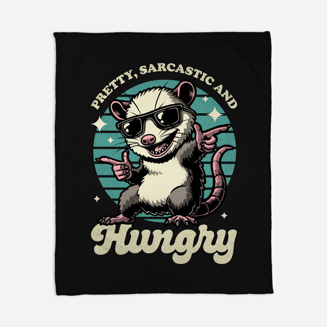 Sarcastic Hungry Possum-None-Fleece-Blanket-Studio Mootant